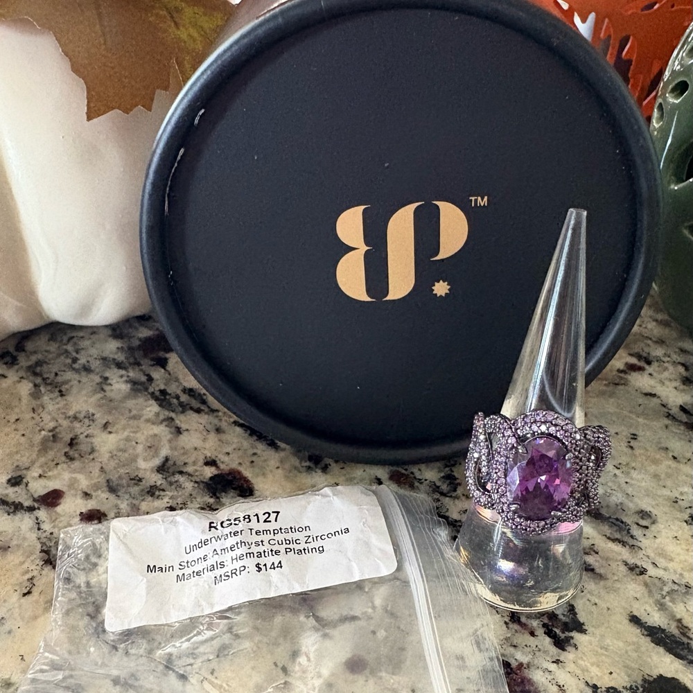 Bomb Party Sirens Sz 7 “Underwater Temptation" Array Multicolor Ring - Tanzanite